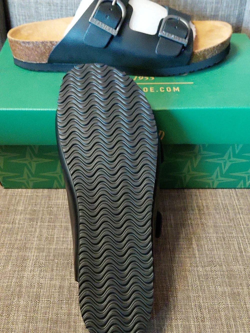Eastland Men's Black Dual-Strap Buckle Slide Sandals Size 8